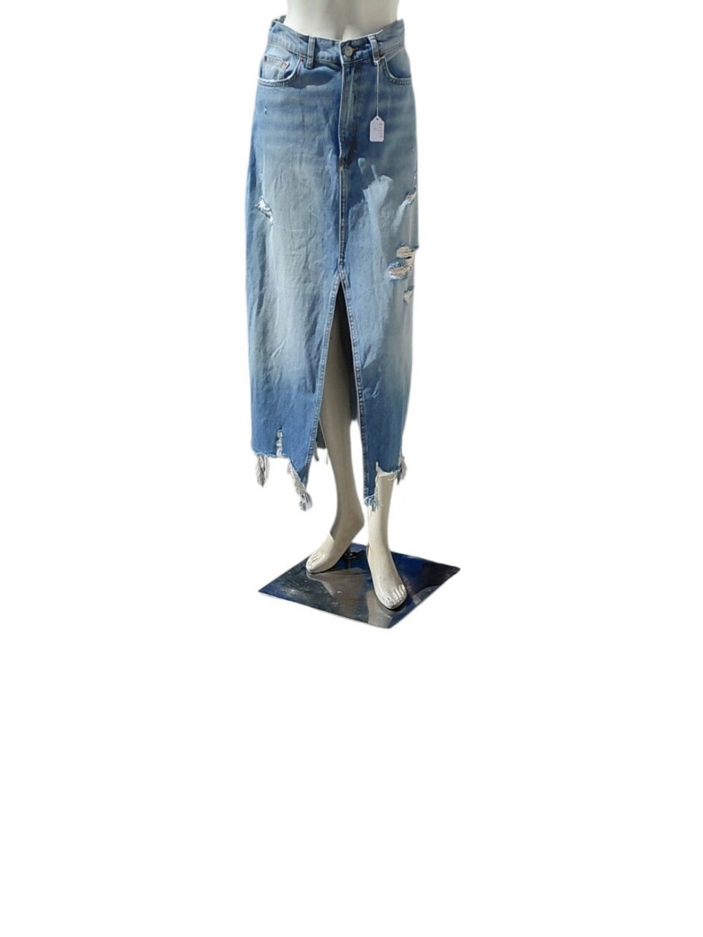 92526G Women’s Zara Light Blue Distressed Maxi Size W26" 33" Length